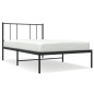 vidaXL Estructura de cama con cabecero metal negro 80x200 cm