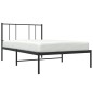 vidaXL Estructura de cama con cabecero metal negro 80x200 cm
