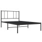 vidaXL Estructura de cama con cabecero metal negro 80x200 cm