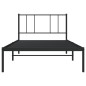 vidaXL Estructura de cama con cabecero metal negro 80x200 cm