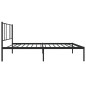 vidaXL Estructura de cama con cabecero metal negro 80x200 cm