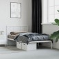 vidaXL Estructura de cama de metal con cabecero blanco 80x200 cm