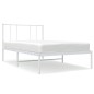 vidaXL Estructura de cama de metal con cabecero blanco 80x200 cm