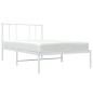 vidaXL Estructura de cama de metal con cabecero blanco 80x200 cm