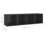 vidaXL Muebles de salón 5 piezas madera de ingeniería gris brillo