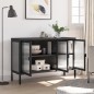 vidaXL Aparador de vidrio y acero negro 105x35x70 cm vidaXL Aparador de vidrio y acero negro 105x35x70 cm