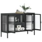 vidaXL Aparador de vidrio y acero negro 105x35x70 cm vidaXL Aparador de vidrio y acero negro 105x35x70 cm