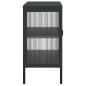 vidaXL Aparador de vidrio y acero negro 105x35x70 cm vidaXL Aparador de vidrio y acero negro 105x35x70 cm