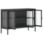 vidaXL Aparador de vidrio y acero negro 105x35x70 cm vidaXL Aparador de vidrio y acero negro 105x35x70 cm