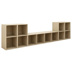 vidaXL Muebles de salón 5 piezas madera de ingeniería roble Sonoma
