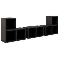 vidaXL Muebles de salón 5 piezas madera de ingeniería gris