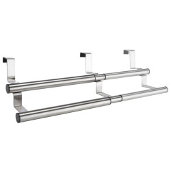 HI Colgador de paños de cocina extensible plateado