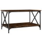 vidaXL Mesa de centro madera y hierro roble ahumado 80x50x45 cm vidaXL Mesa de centro madera y hierro roble ahumado 80x50x45 cm