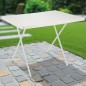HI Mesa de camping plegable y ajustable blanca 80x60x51/61 cm