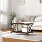 vidaXL Mesa de centro madera y hierro roble ahumado 80x50x45 cm vidaXL Mesa de centro madera y hierro roble ahumado 80x50x45 cm