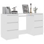 vidaXL Escritorio de madera contrachapada blanco 140x50x77 cm