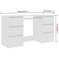 vidaXL Escritorio de madera contrachapada blanco 140x50x77 cm