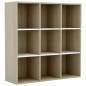 vidaXL Estantería madera contrachapada blanco y roble 98x30x98 cm vidaXL Estantería madera contrachapada blanco y roble 98x30x98 cm