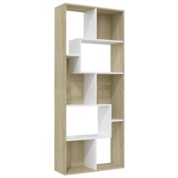 vidaXL Estantería de madera contrachapada blanco y roble 67x24x161 cm