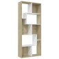 vidaXL Estantería de madera contrachapada blanco y roble 67x24x161 cm vidaXL Estantería de madera contrachapada blanco y roble 67x24x161 cm