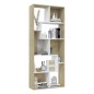 vidaXL Estantería de madera contrachapada blanco y roble 67x24x161 cm vidaXL Estantería de madera contrachapada blanco y roble 67x24x161 cm