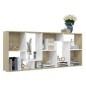 vidaXL Estantería de madera contrachapada blanco y roble 67x24x161 cm vidaXL Estantería de madera contrachapada blanco y roble 67x24x161 cm