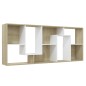 vidaXL Estantería de madera contrachapada blanco y roble 67x24x161 cm vidaXL Estantería de madera contrachapada blanco y roble 67x24x161 cm
