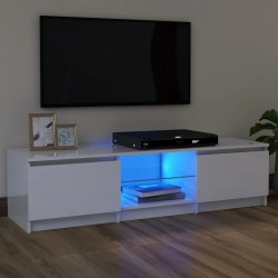 vidaXL Mueble de TV con luces LED blanco brillante 120x30x35,5 cm
