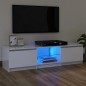 vidaXL Mueble de TV con luces LED blanco brillante 120x30x35,5 cm