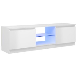vidaXL Mueble de TV con luces LED blanco brillante 120x30x35,5 cm