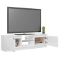 vidaXL Mueble de TV con luces LED blanco brillante 120x30x35,5 cm