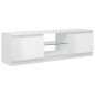vidaXL Mueble de TV con luces LED blanco brillante 120x30x35,5 cm