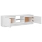 vidaXL Mueble de TV con luces LED blanco brillante 120x30x35,5 cm