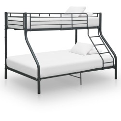 vidaXL Estructura de litera de metal negro 140x200 cm/90x200 cm