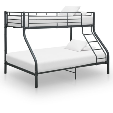 vidaXL Estructura de litera de metal negro 140x200 cm/90x200 cm