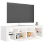 vidaXL Mueble de TV con luces LED blanco 140x36,6x40 cm vidaXL Mueble de TV con luces LED blanco 140x36,6x40 cm
