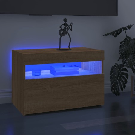 vidaXL Mueble de TV con luces LED roble Sonoma 60x35x40 cm