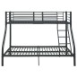 vidaXL Estructura de litera de metal negro 140x200 cm/90x200 cm vidaXL Estructura de litera de metal negro 140x200 cm/90x200 cm