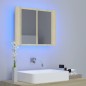 vidaXL Armario espejo de baño LED acrílico roble Sonoma 60x12x45 cm vidaXL Armario espejo de baño LED acrílico roble Sonoma 60x12x45 cm