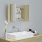 vidaXL Armario espejo de baño LED acrílico roble Sonoma 60x12x45 cm vidaXL Armario espejo de baño LED acrílico roble Sonoma 60x12x45 cm