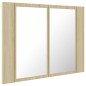 vidaXL Armario espejo de baño LED acrílico roble Sonoma 60x12x45 cm vidaXL Armario espejo de baño LED acrílico roble Sonoma 60x12x45 cm