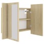 vidaXL Armario espejo de baño LED acrílico roble Sonoma 60x12x45 cm vidaXL Armario espejo de baño LED acrílico roble Sonoma 60x12x45 cm