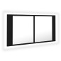 vidaXL Armario espejo de baño con luz LED acrílico negro 90x12x45 cm vidaXL Armario espejo de baño con luz LED acrílico negro 90x12x45 cm