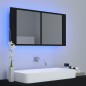 vidaXL Armario espejo de baño con luz LED acrílico negro 90x12x45 cm vidaXL Armario espejo de baño con luz LED acrílico negro 90x12x45 cm