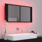 vidaXL Armario espejo de baño con luz LED acrílico negro 90x12x45 cm vidaXL Armario espejo de baño con luz LED acrílico negro 90x12x45 cm