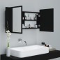 vidaXL Armario espejo de baño con luz LED acrílico negro 90x12x45 cm vidaXL Armario espejo de baño con luz LED acrílico negro 90x12x45 cm