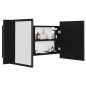 vidaXL Armario espejo de baño con luz LED acrílico negro 90x12x45 cm vidaXL Armario espejo de baño con luz LED acrílico negro 90x12x45 cm