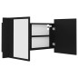 vidaXL Armario espejo de baño con luz LED acrílico negro 90x12x45 cm vidaXL Armario espejo de baño con luz LED acrílico negro 90x12x45 cm