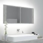 vidaXL Armario espejo baño luz LED acrílico gris hormigón 100x12x45 cm vidaXL Armario espejo baño luz LED acrílico gris hormigón 100x12x45 cm