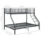 vidaXL Estructura de litera de metal negro 140x200 cm/90x200 cm vidaXL Estructura de litera de metal negro 140x200 cm/90x200 cm